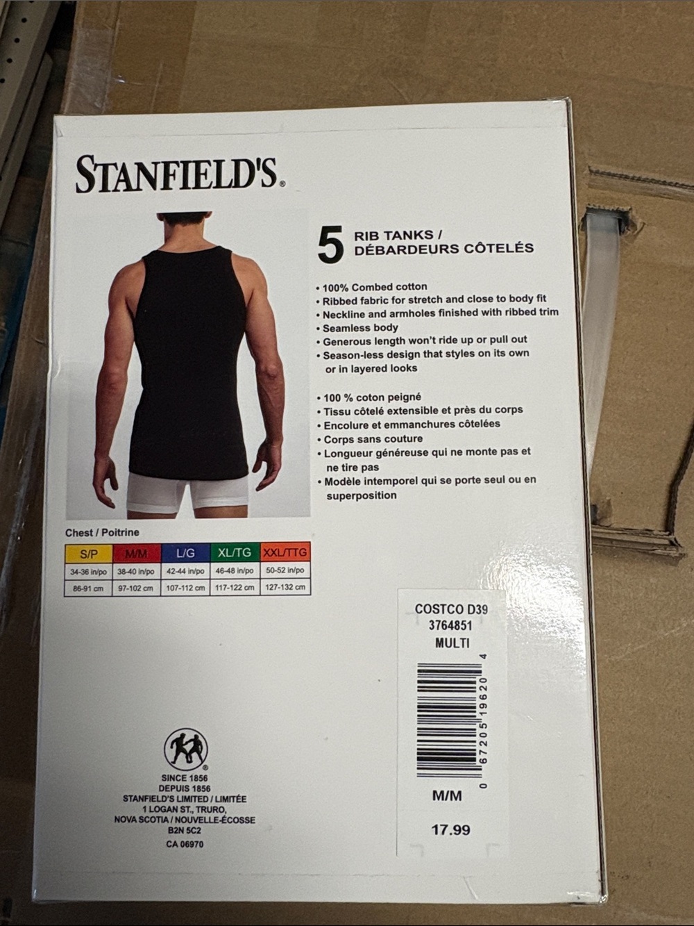 Stanfield’s 5 Pack Rib Tank - Picture 4 of 4